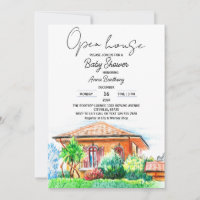 hand drawing open house baby shower