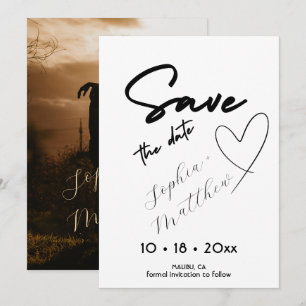 Hand Drawing  Wedding Photo Save The Date