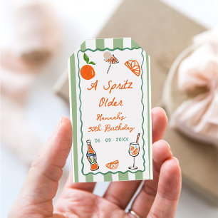 Hand Drawn A Spritz Older Birthday Party Gift Tags