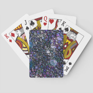 Hand-Drawn Abstract Circles, Blue, Purple, Black Playing Cards