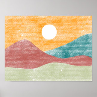 Hand Drawn Abstract Landscape Poster