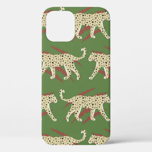 Hand Drawn Abstract Leopard Cheetah with Animal Sk iPhone 12 Case