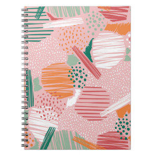 Hand drawn abstract line and paint seamless patter notebook