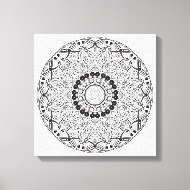 Hand drawn abstract mandala design. Vector orienta Canvas Print (Front)