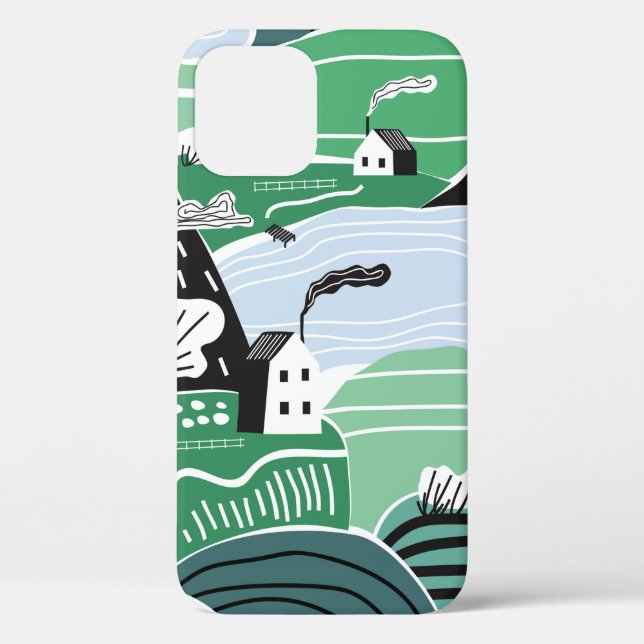 Hand drawn abstract scandinavian graphic illustrat Case-Mate iPhone case (Back)
