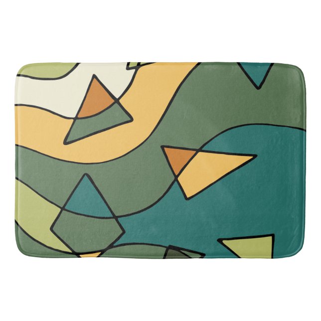 Hand drawn abstract vintage design    bath mat (Front)