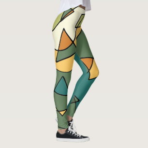 Hand drawn abstract vintage design leggings