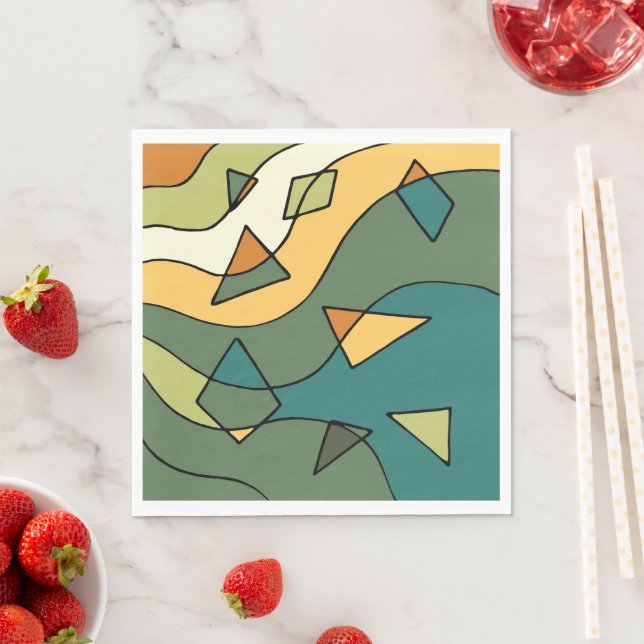 Hand drawn abstract vintage design    napkin (Insitu)