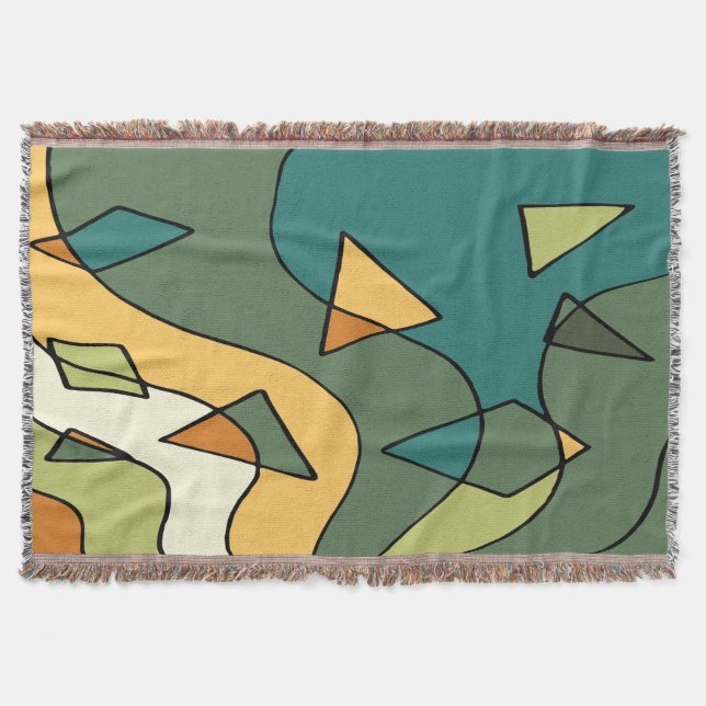 Hand drawn abstract vintage design    throw blanket (Front)