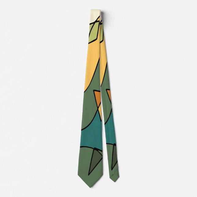 Hand drawn abstract vintage design tie (Front)
