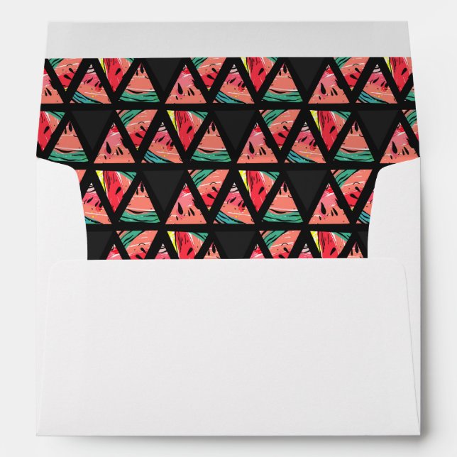 Hand Drawn Abstract Watermelon Pattern Envelope (Back (Bottom))