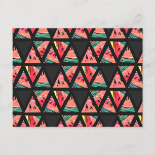 Hand Drawn Abstract Watermelon Pattern Postcard