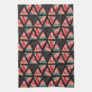 Hand Drawn Abstract Watermelon Pattern Tea Towel