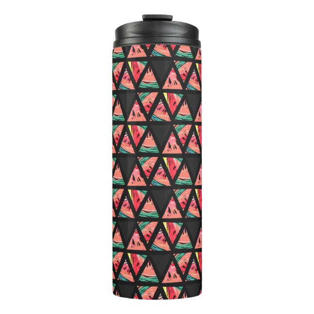Hand Drawn Abstract Watermelon Pattern Thermal Tumbler (Front)