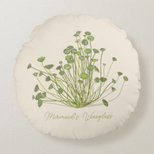 Hand drawn Acetabularia Seaweed  Round Cushion
