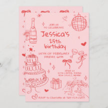 Hand Drawn Adult Handwritten Scribble Birthday 