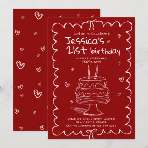 Hand Drawn Adult Scribble Birthday  Invitation