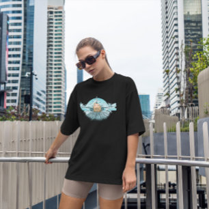 Hand Drawn Aeroplane Cat   T-Shirt