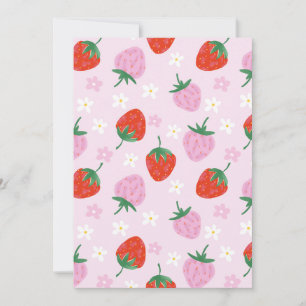 Hand-Drawn Aesthetic Strawberry Seamless Pattern  Invitation