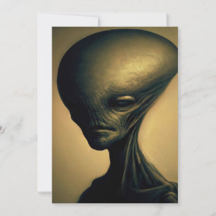 Hand Drawn Alien Portrait Invitation