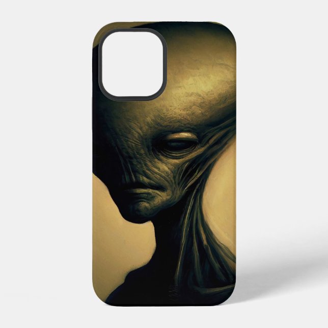 Hand Drawn Alien Portrait  iPhone Case (Back)