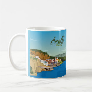 Hand Drawn Amalfi Italy Landscape Scenery Sketch Coffee Mug