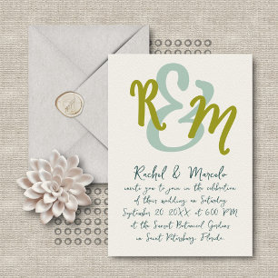 Hand Drawn Ampersand Initials Wedding Invitation