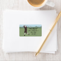 Hand drawn and painted golfer