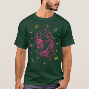 Hand Drawn Anime Skelita with Butterflies (2) T-Shirt