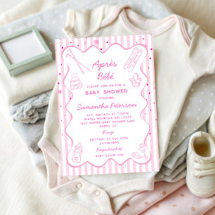 Hand Drawn Apres Bebe Apres Ski Girl Baby Shower Invitation