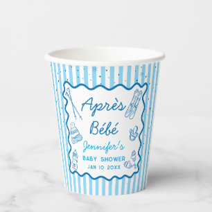 Hand Drawn Apres Ski Personalised Baby Shower Paper Cups