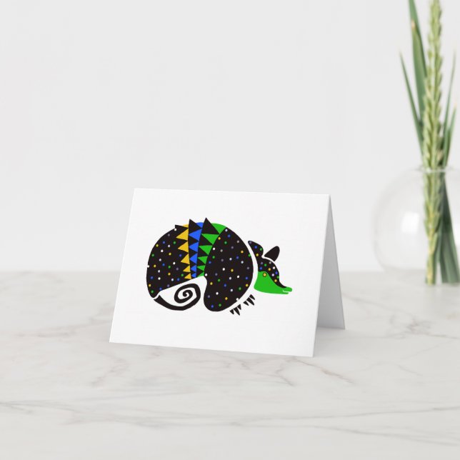 Hand drawn  ARMADILLO - Conservation - Wildlife - Thank You Card (Front)