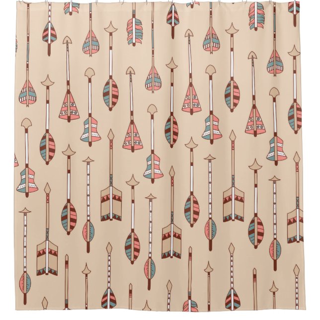 Hand-Drawn Arrows, Colourful Vintage. Shower Curtain (Front)