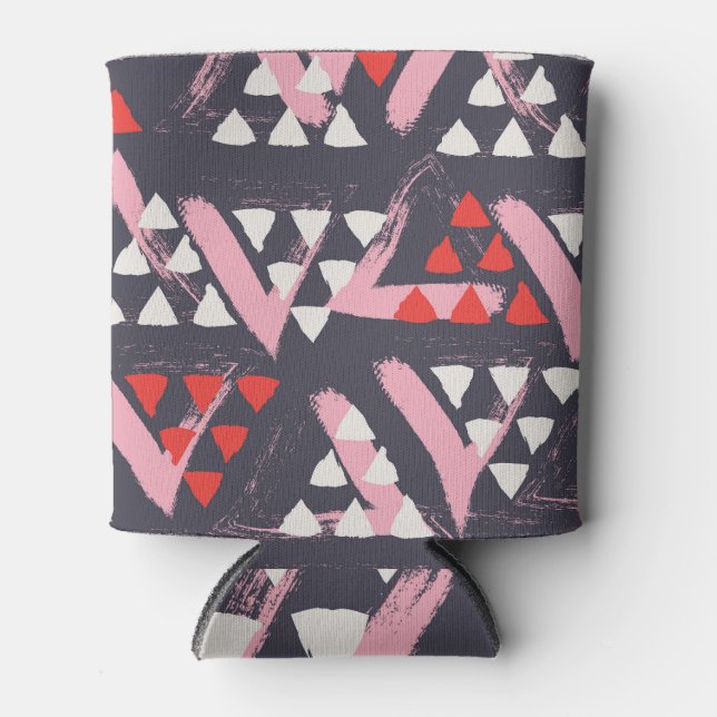 Hand-Drawn Artistic Pattern Display Can Cooler (Front)