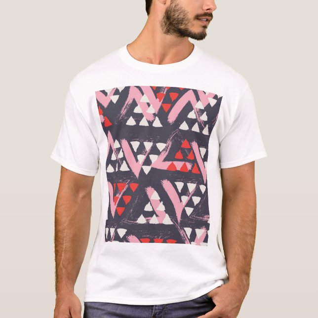 Hand-Drawn Artistic Pattern Display T-Shirt (Front)
