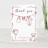 Hand drawn baby clothes baby shower thank you