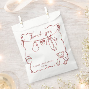 Hand drawn baby clothes baby shower thank you favour bags