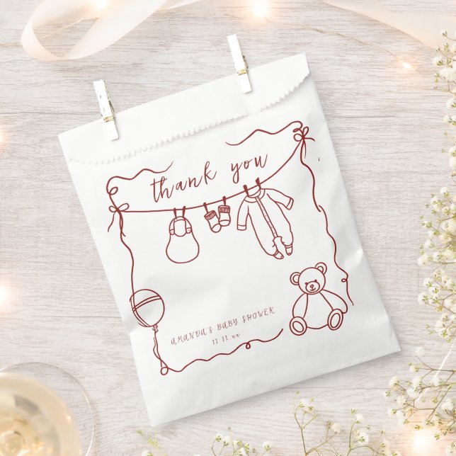 Hand drawn baby clothes baby shower thank you favour bags (Clipped)