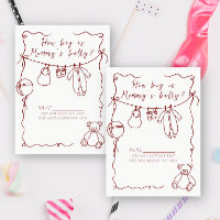 Hand Drawn baby shower - How big is mummy's belly