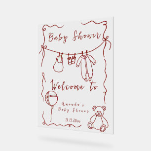 Hand drawn Baby shower - Welcome baby shower Acrylic Sign