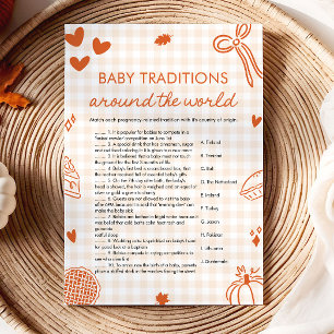 Hand Drawn Baby Traditions Around The World Game Invitation