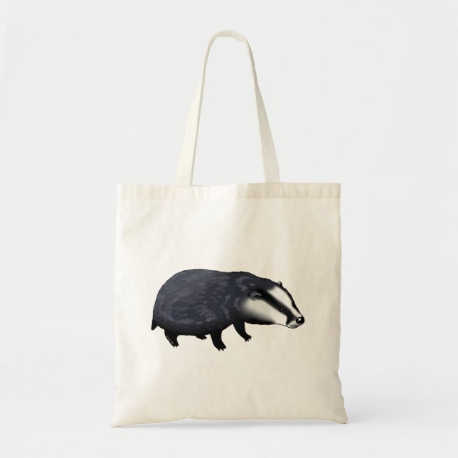 Hand Drawn Badger Illustration Design Tote Bag (Front)