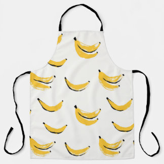 Hand-drawn bananas, stylish seamless pattern. apron
