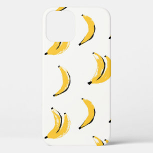 Hand-drawn bananas, stylish seamless pattern. iPhone 12 case