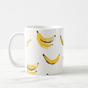 Hand-drawn bananas, stylish seamless pattern. coffee mug