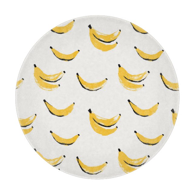 Hand-drawn bananas, stylish seamless pattern. cutting board (Front)