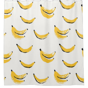 Hand-drawn bananas, stylish seamless pattern. shower curtain