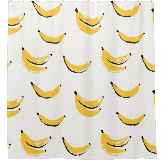 Hand-drawn bananas, stylish seamless pattern. shower curtain (Front)