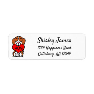 Hand Drawn Beagle Heart Mum Address