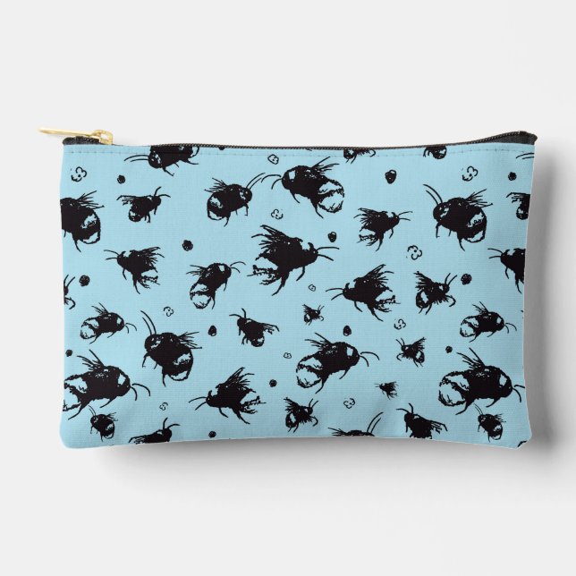 Hand-Drawn Bee Accessory Pouch Gift for Mom (Front)